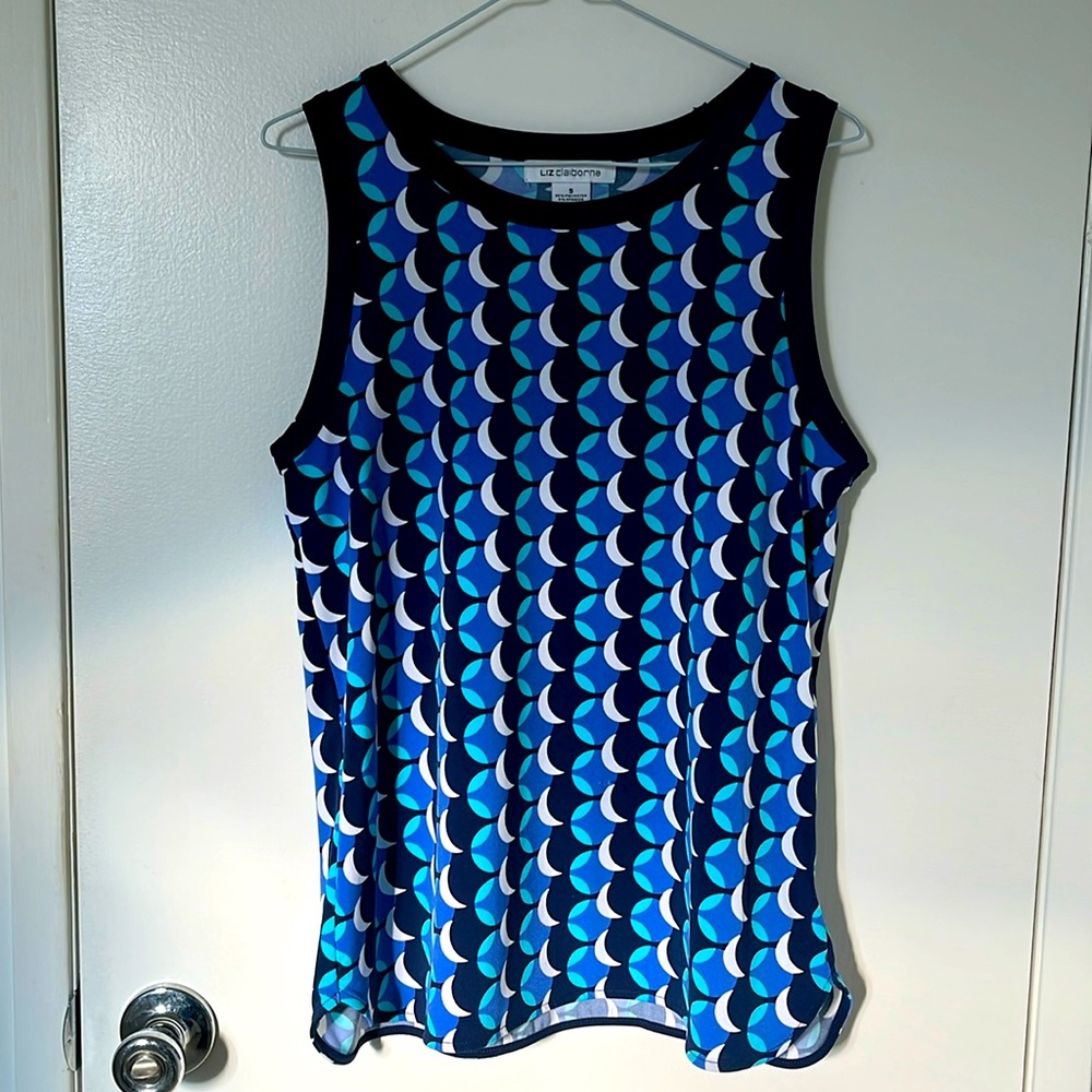 Liz Claiborne sleeveless graphic design tunic, size S
